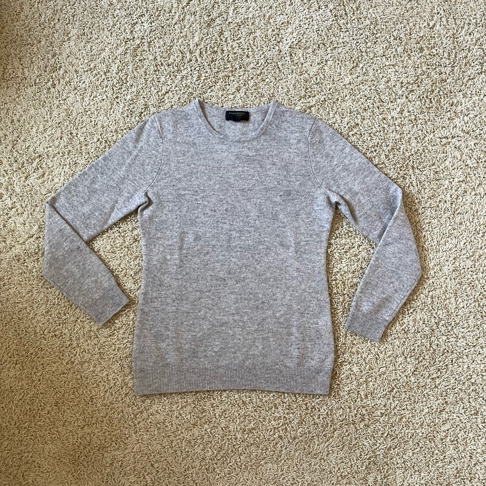 Charter Club Heather Grey Knit Cashmere Sweater